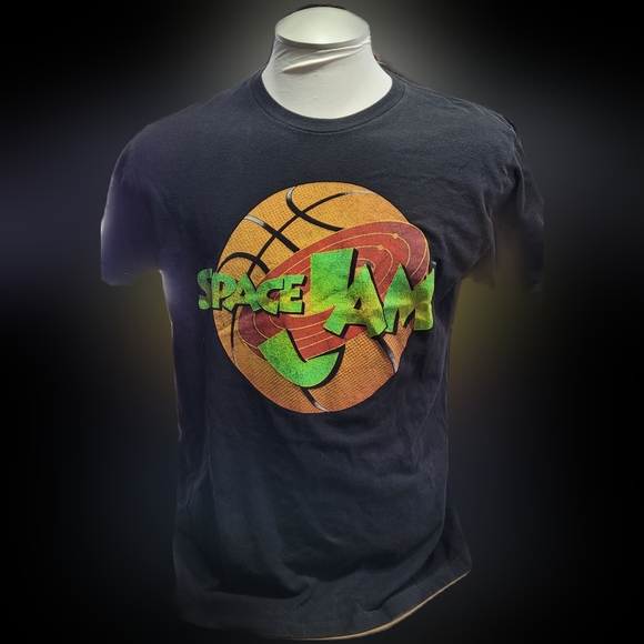 Vintage Space Jam Basketball Logo Tshirt WB Warner Bros Looney Tunes Bugs Bunny - Picture 2 of 5